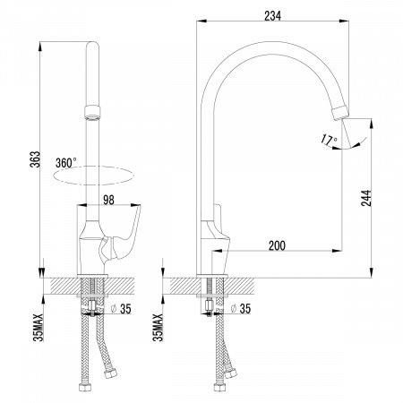 Смеситель для кухни Lemark Plus Advance LM1205C хром