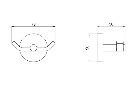 Крючок двойной Aquatek Бетта AQ4602MB черный матовый