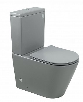 Унитаз напольный Esbano ALAGON-С серый, с сиденьем микролифт