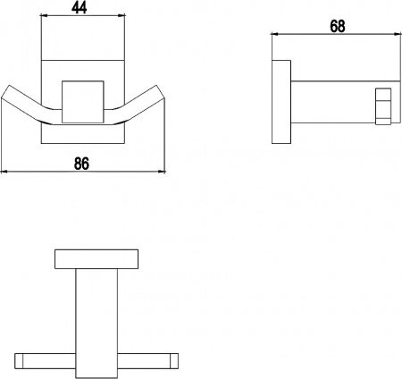 Двойной крючок Timo Selene 10012/00 Хром