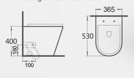 Унитаз приставной безободковый GID TRS-263 с сиденьем микролифт, белый