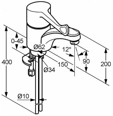 Смеситель для раковины Kludi Medi Care 341120534 хром