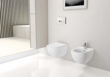 Унитаз с инсталляцией подвесной GEBERIT Acanto 500.301.KJ.A клавиша смыва белый