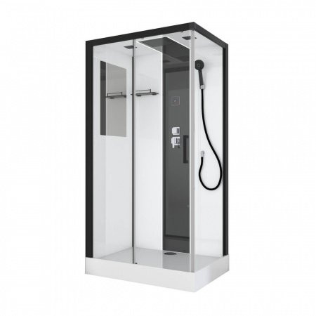 Душевая кабина Black&White G8800 110x80x225 профиль черный матовый, стекло прозрачное