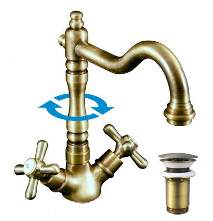 Смеситель Rav Slezak Morava Retro MK121.5/8SM Бронза