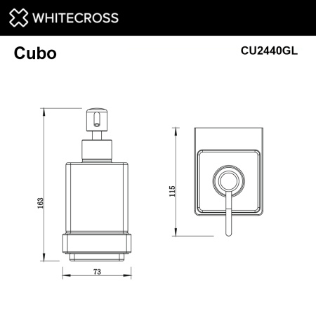 Дозатор для жидкого мыла подвесной WHITECROSS Cubo CU2440GL (золото)