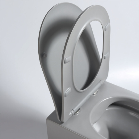 Унитаз подвесной безободковый Vincea Evo VT1-34SMG серый матовый, с сиденьем микролифт