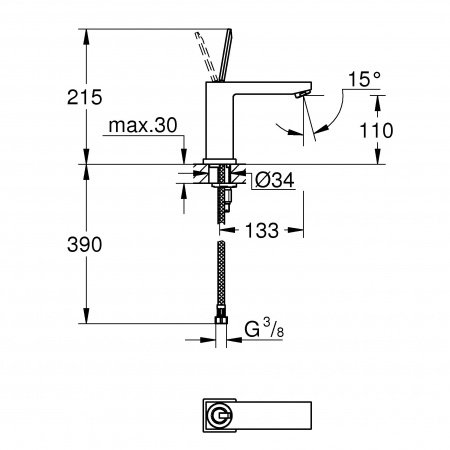 Смеситель для раковины Grohe Eurocube Joy 23658000 хром