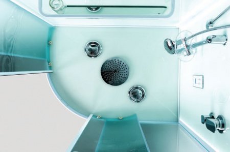 Душевая кабина Esbano LED ESKL115СRL 115x85x210см, профиль белый, стекло рифленое