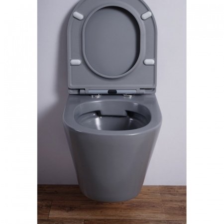 Унитаз подвесной Esbano CLAVEL серый матовый, с сиденьем микролифт