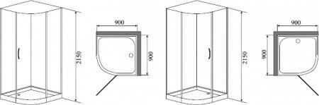Душевая кабина Timo Premium ARMO Н-506 90x90x200 профиль хром глянцевый, стекло прозрачное