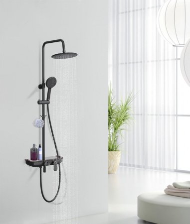 Душевая стойка Lemark Tropic LM7012BL черная