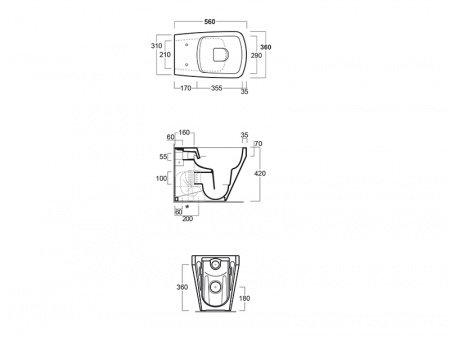 Унитаз приставной Simas Baden-Baden Rimless BB01 безободковый