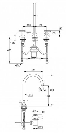 Смеситель для раковины Kludi Nova Fonte 201430539 хром