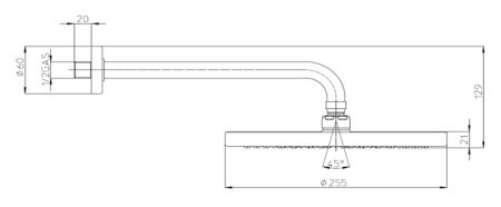 Верхний душ Bossini Elios H19412G.030 хром