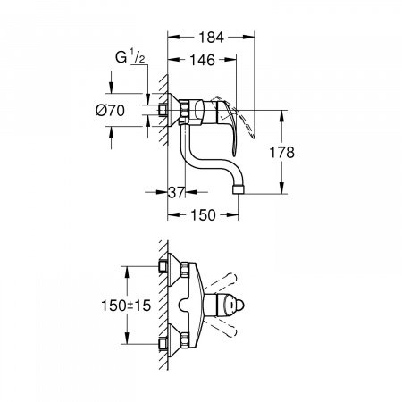 Смеситель для кухни Grohe Eurosmart 31509002 хром