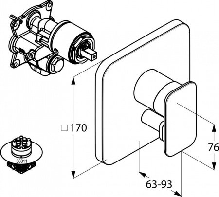 Смеситель для душа Kludi E2 496500575 хром