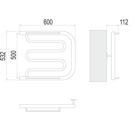 Полотенцесушитель водяной Terminus Фокстрот (1") 50х60