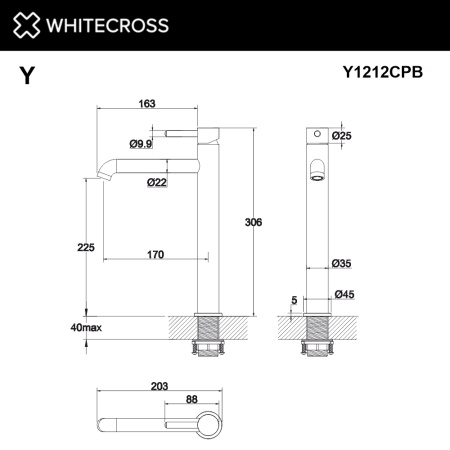Смеситель для умывальника WHITECROSS Y Y1212CPB (брашированная медь)
