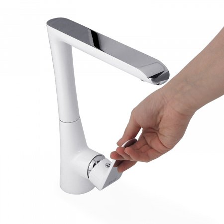 Смеситель для кухни IDDIS Calipso CALSBL0i05 белый матовый/хром глянцевый