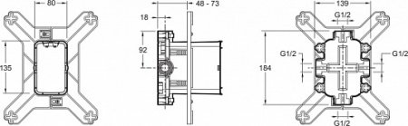 Встраиваемая душевая система Jacob Delafon Modulo E30758-CP хром