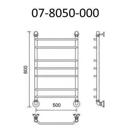 Полотенцесушитель водяной Маргроид Вид 7 80х50 хром