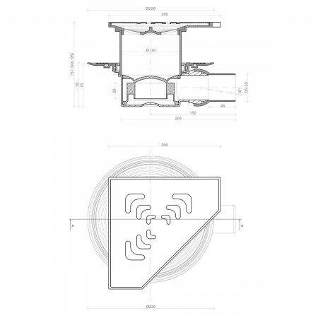 Душевой трап Pestan Confluo Standard 13000013 с решеткой
