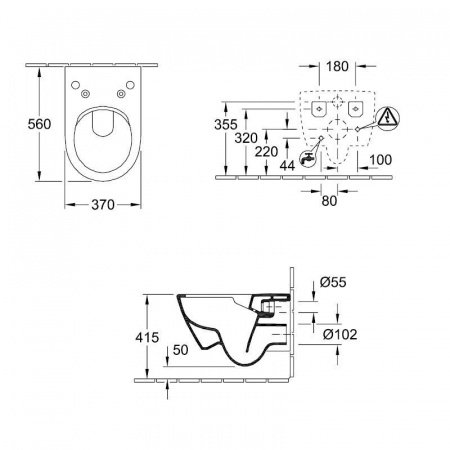 Унитаз Villeroy&Boch Subway 2.0 5614R5R1 подвесной без сиденья