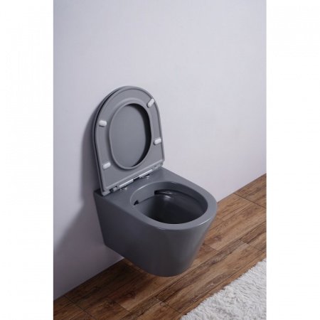 Унитаз подвесной Esbano CLAVEL серый матовый, с сиденьем микролифт
