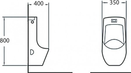 Писсуар подвесной SantiLine  SL-6002MB черный, скрытый подвод воды