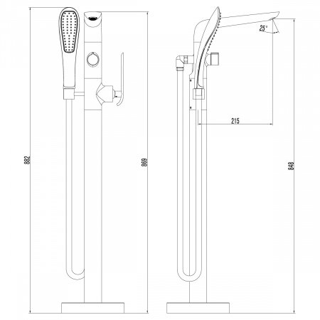 Смеситель для ванны с душем Lemark Melange LM4944CW хром/белый