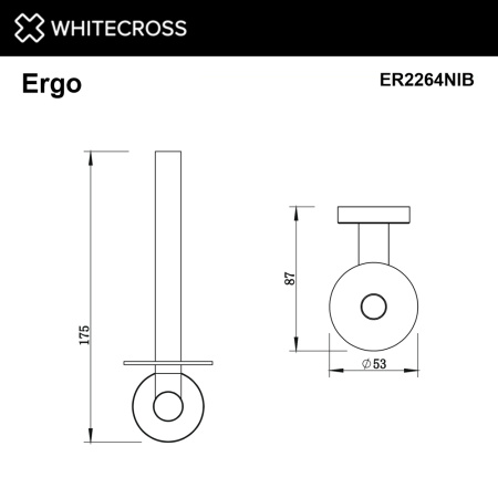 Держатель запасного рулона туалетной бумаги WHITECROSS Ergo ER2264NIB (брашированный никель)