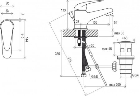 Смеситель для раковины Ravak Suzan X070001 хром