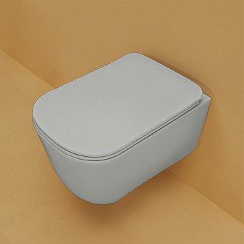 Унитаз подвесной безободковый Kerasan Tribeca 511459 без сиденья, серый матовый