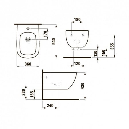 Биде подвесное Laufen Palomba 8.3080.1.000.304.1