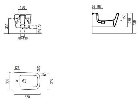 Биде подвесное GSI Nubes 9665111 белый