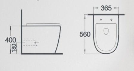 Унитаз приставной безободковый GID TRS-269 с сиденьем микролифт, белый