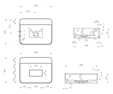Раковина подвесная ABBER Stein AS2626 белая матовая