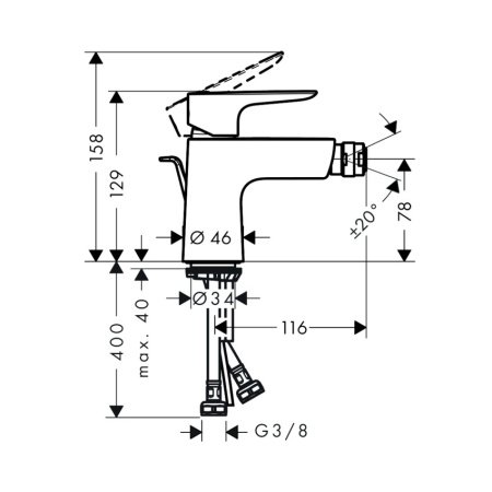Смеситель для биде Hansgrohe Talis E 71720700 белый матовый