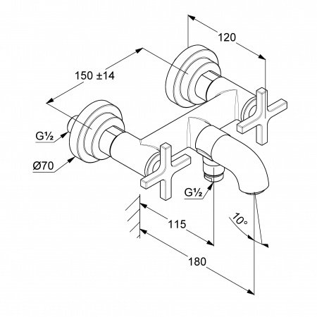 Смеситель для ванны с душем Kludi Nova Fonte 205400520 хром