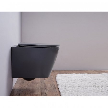 Унитаз подвесной Esbano CLAVEL серый матовый, с сиденьем микролифт