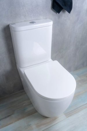 Унитаз напольный безободковый GID Tr2177 с сиденьем микролифт, белый