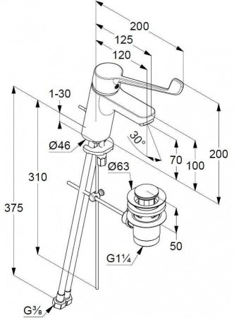 Смеситель для раковины Kludi Pure&Easy 372870565 хром