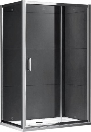Душевой угол GEMY Victoria 100x80x190 профиль хром, стекло прозрачное, квадртаный