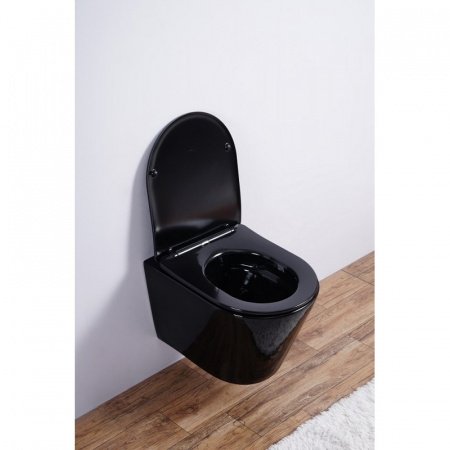 Унитаз подвесной Esbano CLAVEL черный, с сиденьем микролифт