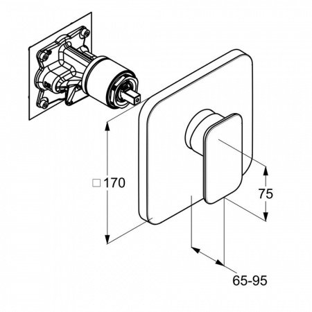 Смеситель для ванны с душем Kludi E2 496550575 хром
