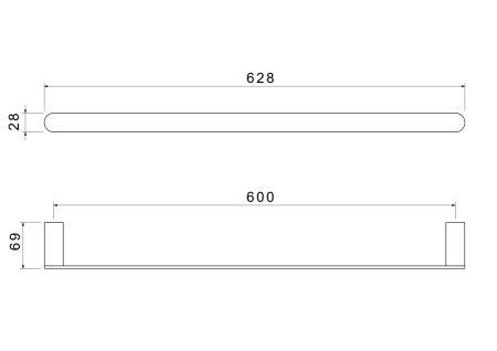 Полотенцедержатель 60см Aquatek Лира AQ4414CR хром