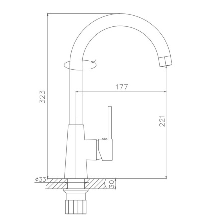 Смеситель для кухни Haiba HB70074, хром