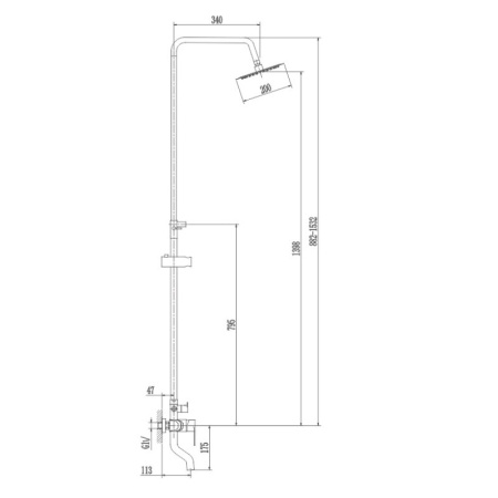 Душевая система Haiba HB24801-2, сталь