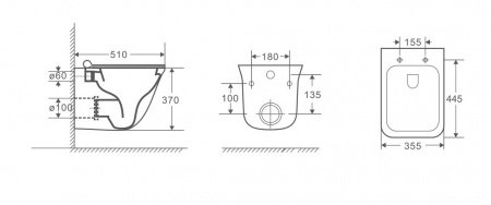 Унитаз подвесной Grossman GR-4413S белый, с сиденьем микролифт